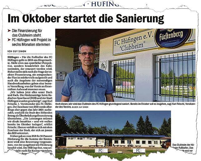 Bild 1: Clubheim-Sanierung mit Überraschung: Wie es auf der Baustelle des FC Hüfingen aussieht