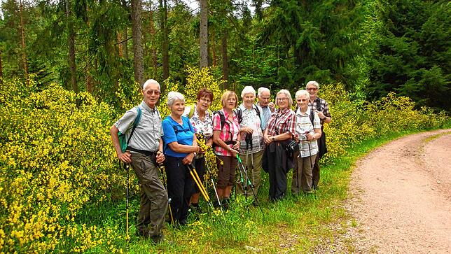 Die Wandergruppe des SC 1900 im Sommer. Von links: Hermann Stadel, Brigitte Rothe, Annemarie Köhler, Gesine Krause, Rosel Maurer, ...