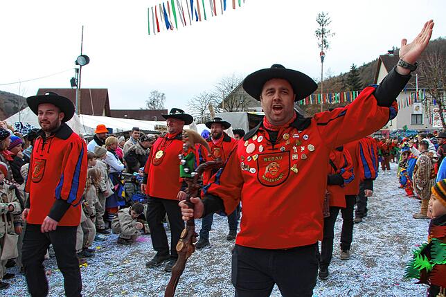 Bild 28: 56 Zünfte am Start beim Kleggau-Narrentreffen - hier die Bilder