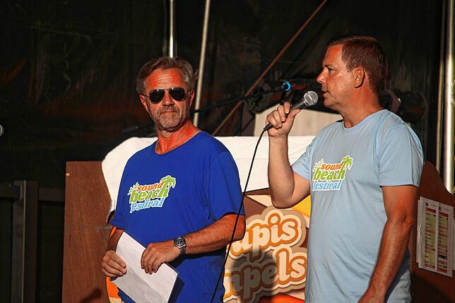 Jens Neumann (rechts) und Markus Nothhelfer sind die Macher des Sound Beach Festivals im Überlinger Uferpark.