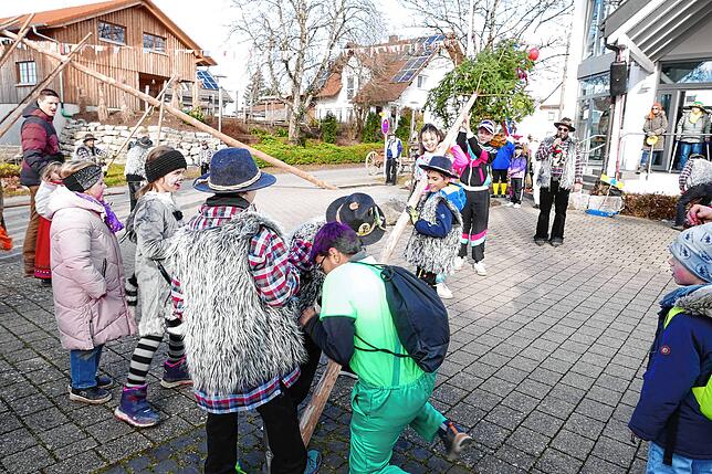 Bild 7: In Wittenhofen, Roggenbeuren und Limpach wird der Narrenbaum aufgestellt – Teil 1!