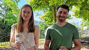 Denise Fuchs, Ernährungswissenschaftlerin beim Landwirtschaftsamt des Landkreises und Michel Hornschuch, Gesundheitswissenschaftler beim ...