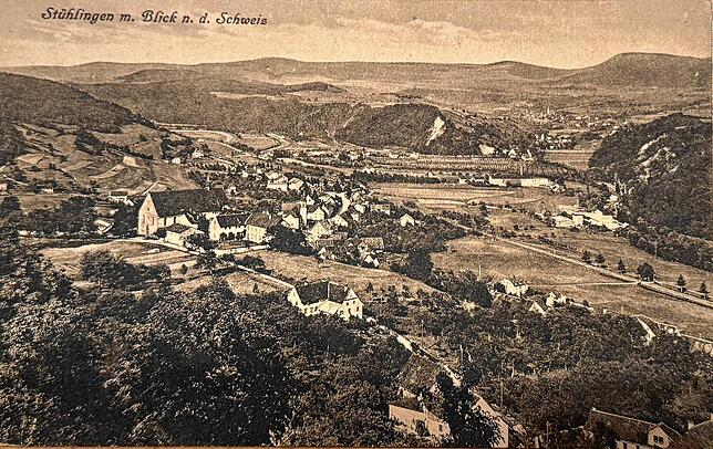 Blick vom Schlossturm nach Oberwiesen und Schleitheim.