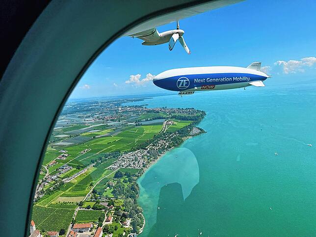 Begegnung zweier Zeppeline über dem Bodensee: Ein Markterfolg ist aus dieser Technologie aber nicht mehr geworden.