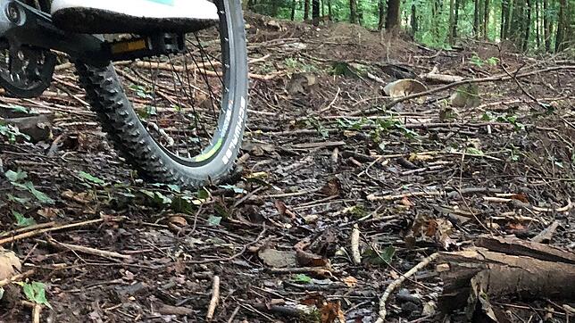 Mountainbike- und Downhill-Sportler tragen bei ihren Fahrten im Gelände geeignete Schutzausrüstung: Neben einem Helm zählen dazu auch ...