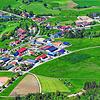 Blick aus der Vogelperspektive auf das Rickenbacher Gewerbegebiet Im Schaffeld. Die Aufnahme entstand 2021.