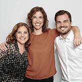 Die beiden Gründerinnen der Firma sklls (v.l.) Verena Hauser und Marina Eckert haben gemeinsam mit ihrem IT-Experten Heinrich Geywitz ...