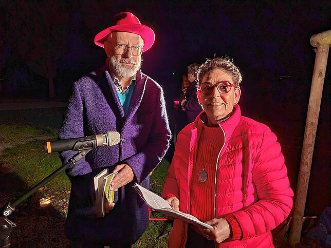 Historiker Helmut Fidler und die Vorsitzende des Gäste-, Kultur- und Dorfverein Wangen, Deborah Wolf, erinnerten mit einer ...