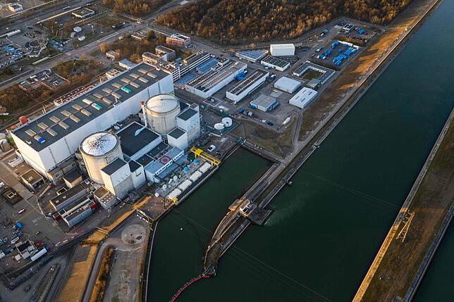 Das Kernkraftwerk Fessenheim aus der Vogelperspektive.