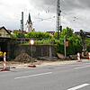 Die Baustelle der Bahnbrücke über die Ballenbergstraße, kurz bevor die alte Brücke durch einen Neubau ersetzt wird. Am Freitagabend, 10. ...