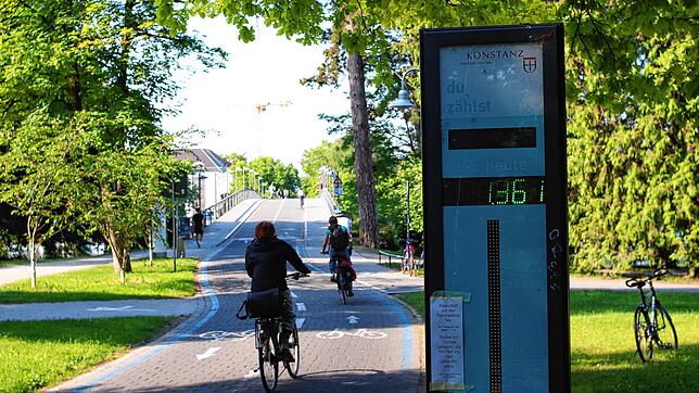 Am Mittwoch, 3. Juni, haben bereits um 9 Uhr morgens 1361 Radfahrer die Zählstelle an der Fahrradbrücke passiert.