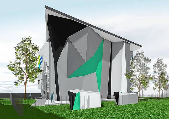 Im Außenbereich der Kletterhalle sollen die Profis auf ihre Kosten kommen.