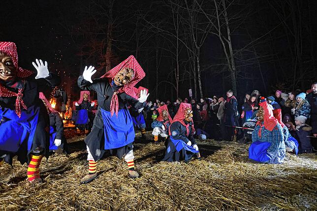 Bild 19: In Konstanz erwacht die Fasnacht 2025: Riedhexen und Schneeschreck tanzen durch den Wald