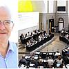 Florian Schmid lebt in Lottstetten ist Schweizer, Präsident der GFGZ und vielseitig engagiert. Rechts: Der Auslandschweizerrat in Aktion.