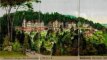 Herrschaftlich strahlt das „Waldhotel“ in seiner idyllischen Lage auf der Werbekarte von 1905. Auf der Rückseite wurden die Vorzüge des ...