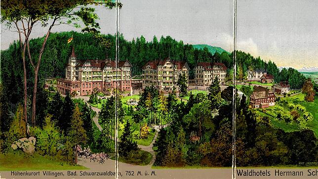 Herrschaftlich strahlt das „Waldhotel“ in seiner idyllischen Lage auf der Werbekarte von 1905. Auf der Rückseite wurden die Vorzüge des ...