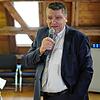 Öhningens Bürgermeister Andreas Schmid beim Neujahrsempfang im Bürgersaal im Rathaus.