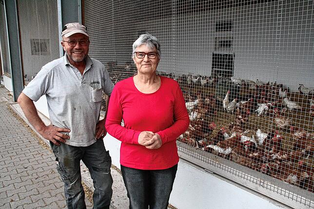 Wir versuchen uns generell zu schützen, so dass nichts in die Ställe gelangt“: Erhard und Hildegard Kammerer am Kaltscharrraum ...