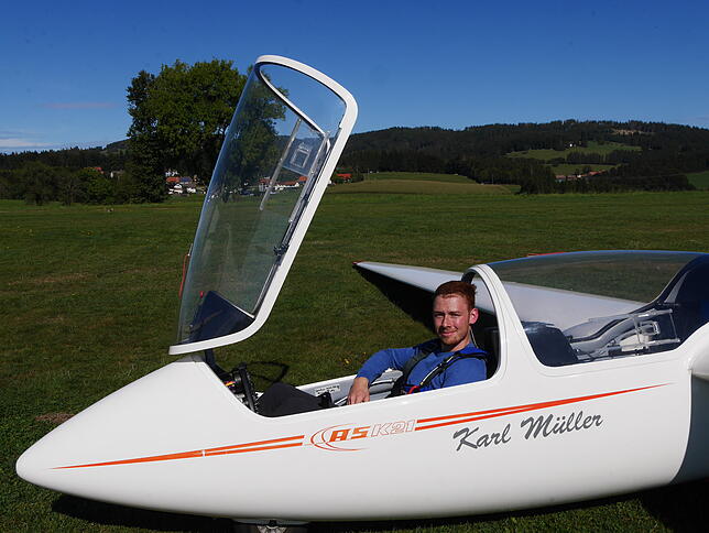 Elias Riedl aus Bad Säckingen wird bald nach diesem Trainingsflug seine Prüfung ablegen.