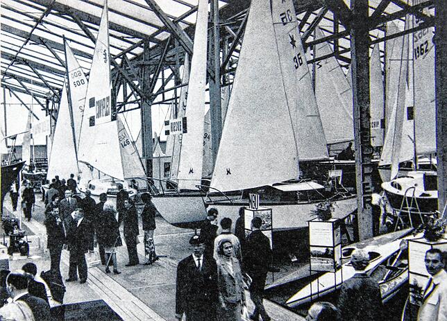 1966: Die kleinen Hallen auf dem Gelände am Riedlepark waren vollgestellt mit Segelbooten.