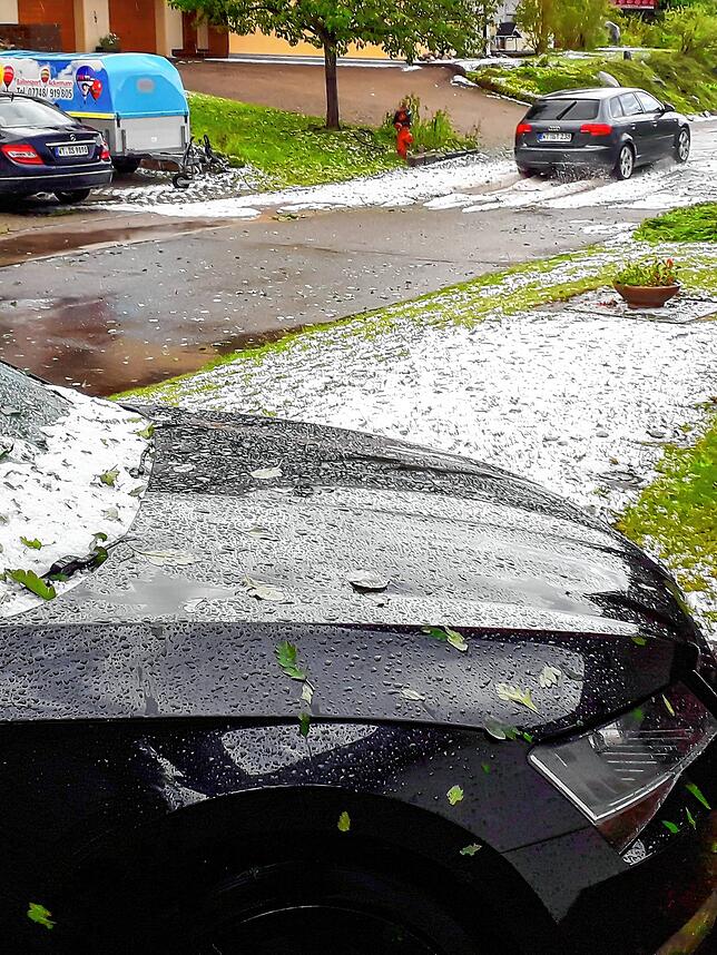 Winterliche Verhältnisse gab es in Brünlisbach auf Straßen, Grünflächen und Fahrzeugen.
