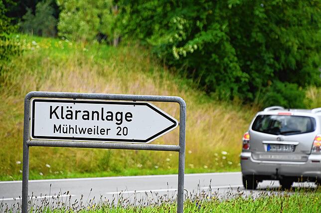 Die Abzweigung zur Kläranlage.