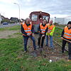 Franz Signer, Stefan Keller, Christoph Brändli und Giorgio Behr von der Stiftung zum Erhalt der Bahnstrecke Singen-Etzwilen.