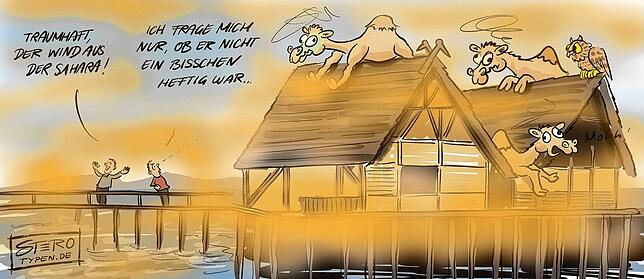 Bild 8: Karikatur der Woche: Überlingen hat sie jetzt, die Halle für jeden Sport und alle Bälle