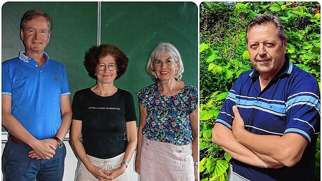 Tassilo Schneider, Dianne White und Gaby Weber (von links) geben Geflüchteten Sprachunterricht. Karl-Heinz Steidle setzt sich im ...