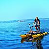 Seit wenigen Wochen sind sie auf dem Bodensee zu sehen: Wasserfahrräder aus dem Verleih von Peter Berger in Immenstaad.