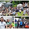Oben: Vorführung der Blues Brothers beim Hafenfest. Unten links: Der neue Bürgermeister Christoph Stolz. Unten rechts: Besucher in der ...