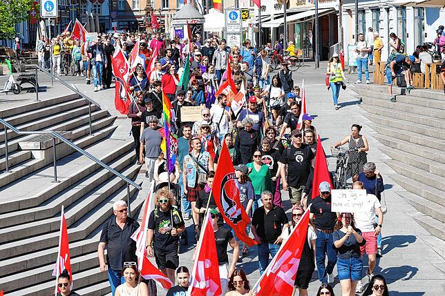 Bild 7: Gemeinsamer Protest am 1. Mai: So gingen Konstanzer und Kreuzlinger auf die Straße