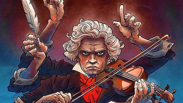 &bdquo;Beethoven. Unsterbliches Genie.&ldquo; Titelbild&ldquo; der Graphic Novel zum Jubiläumsjahr des Musikers