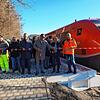 Lauter strahlende Gesichter bei der Eröffnung des Bahnhalts in Eberfingen (von links): Uwe Weicher vom gleichnamigen Baubetrieb aus ...
