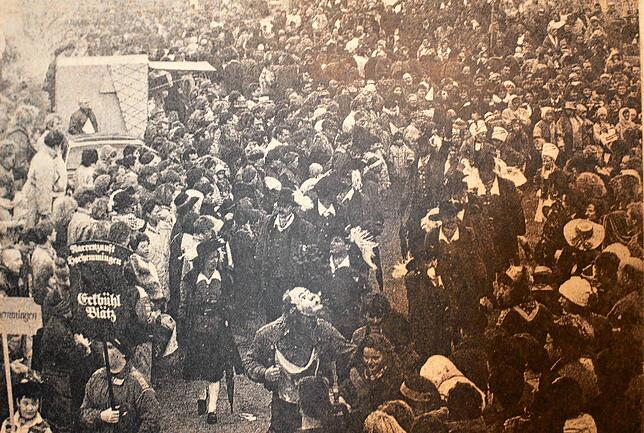 Die Entschädigung für das ausgefallene Fest 1991: Im Jahr 1992 darf Mundelfingen erneut ran – und die Feier wird ein voller Erfolg.