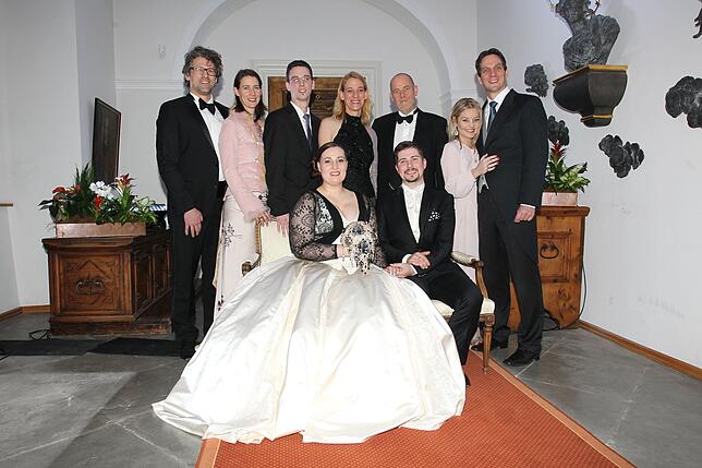 Familien-Foto auf der Insel Mainau bei der Hochzeitsfeier 2017 (von links): Philipp Haug, Bettina Bernadotte, Christian Bernadotte, ...