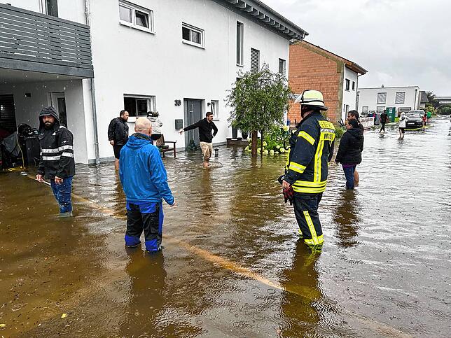 In Moos war die Feuerwehr nach dem Starkregen im Einsatz.