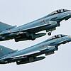 Zwei Eurofighter starten auf dem Fliegerhorst Laage bei Rostock zu einer Übung (Archivbild, Mai 2018). Maschinen dieses Typs flogen am ...