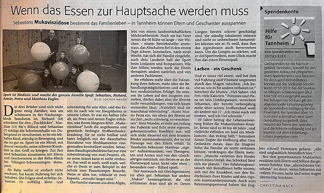 In seiner Ausgabe vom 29. November 2003 berichtete der SÜDKURIER schonmal von Sebastian Eugler. Damals war nicht absehbar wie positiv ...