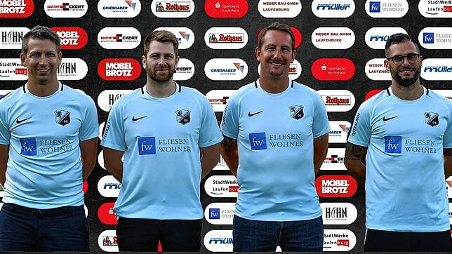 Das neue Trainerteam der U23 des SV 08 Laufenburg bilden (von links) Christoph Mathis (Co-Trainer), Dylan Walter (Athletiktrainer), ...