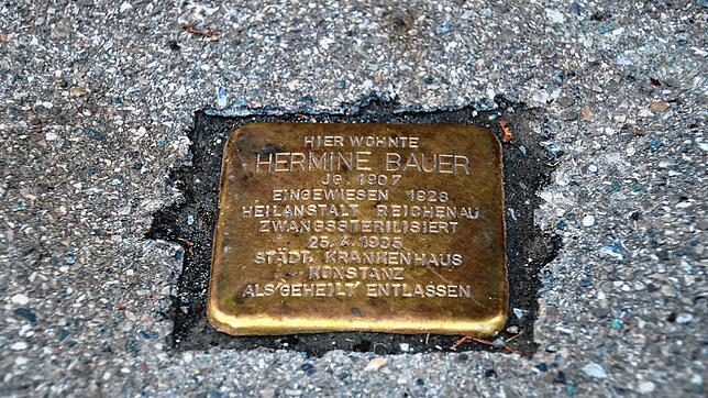 Auf dem Stolperstein in der Teggingerstraße in Radolfzell, der von Gunter Demnig in diesem Herbst eingelassen worden ist, stehen die ...