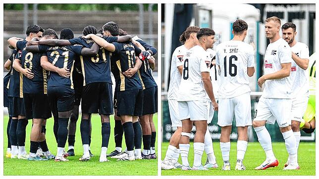 Bereit für den Start: Der Türk. SV Singen (links) und der FC 08 Villingen.