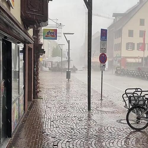 Unwetter beim Stadtlauf 2025 in Villingen
