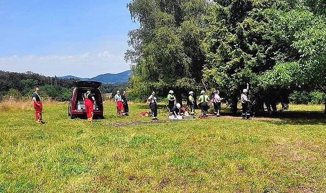 Der Einsatz auf der Weide bei Dossenbach.