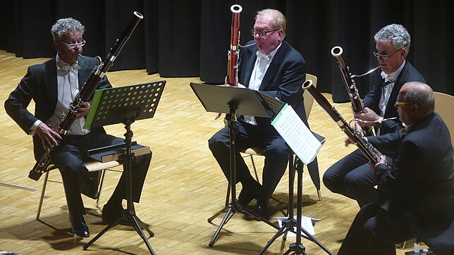 Fagottvergnügen hoch vier bot das Ensemble Fagottissimo mit (von links) Marc Engelhardt, Frank Lehmann, Michael Roser und Albrecht ...