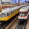 Legendäre Züge der Deutschen Bundesbahn, wie der Lufthansa-Zug &bdquo;Donald Duck&ldquo; drehen auf der großen Modelleisenbahnanlage ...