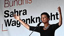 Sie wird eine wichtige Rolle spielen in den kommenden Wochen: Sahra Wagenknecht, Vorsitzende des Bündnis Sahra Wagenknecht (BSW), auf ...