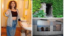 Südkurier-Reporterin Gina Briechle testet die öffentlichen Toiletten in Waldshut-Tiengen, wie die Toilette am Schlosspark in Tiengen ...