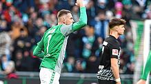 Werders Marvin Ducksch jubelt über sein Elfmeter-Tor zum 1:0.