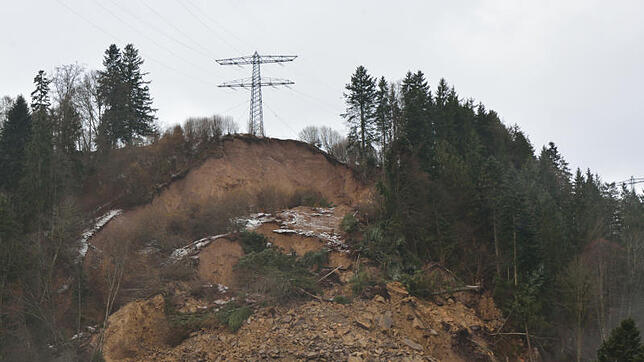 Gewaltiger Erdrutsch bei Bad Boll: Erneut ist in der Wutachschschlucht bei Bonndorf Mitte März die Erde in Bewegung geraten. Etwa ...